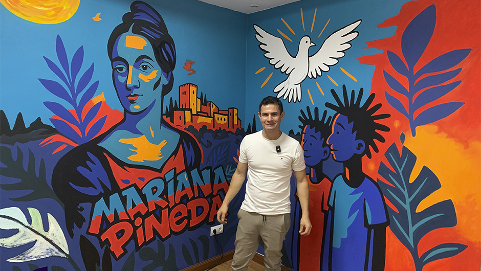 Michael Picado presenta la exposición Trazos por la Paz en Escuela Arte Granada,  Foro Internacional de la PAZ 