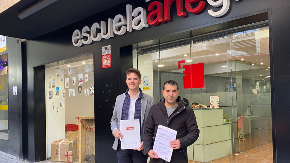 Acuerdo CCOO y Escuela Arte Granada colaboración en materia formación