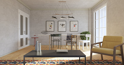 Salón comedor de vivienda unifamiliar